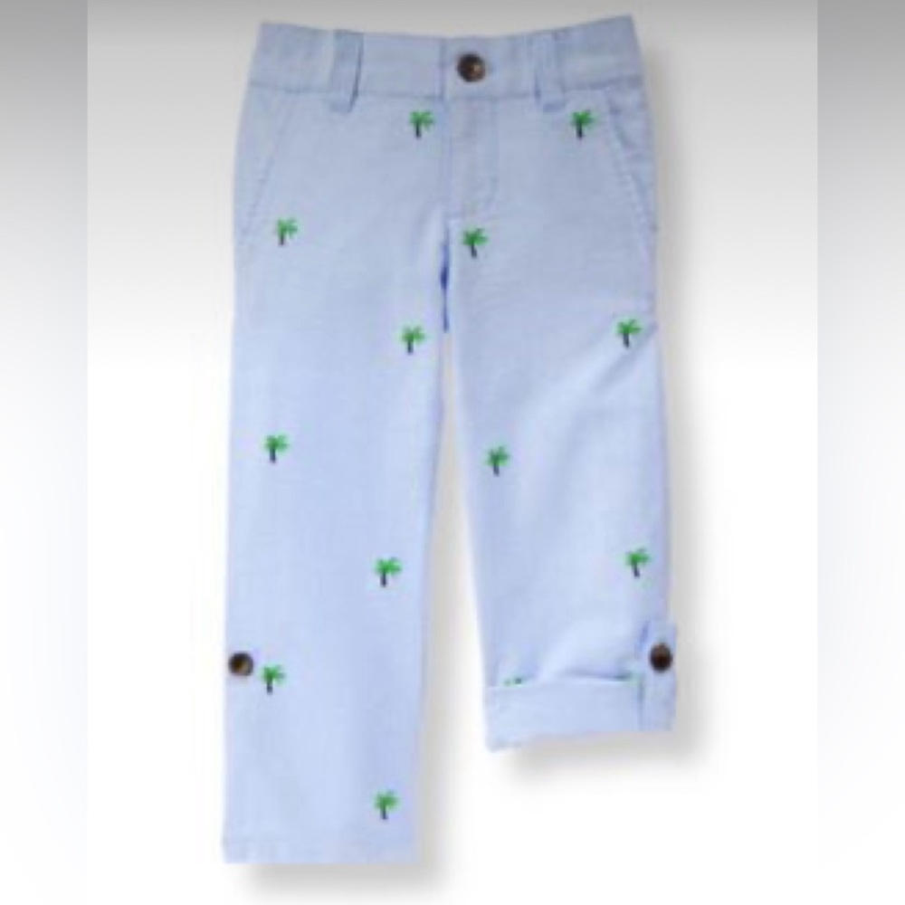 Janie and Jack Palm Tree Roll-Cuff Pants